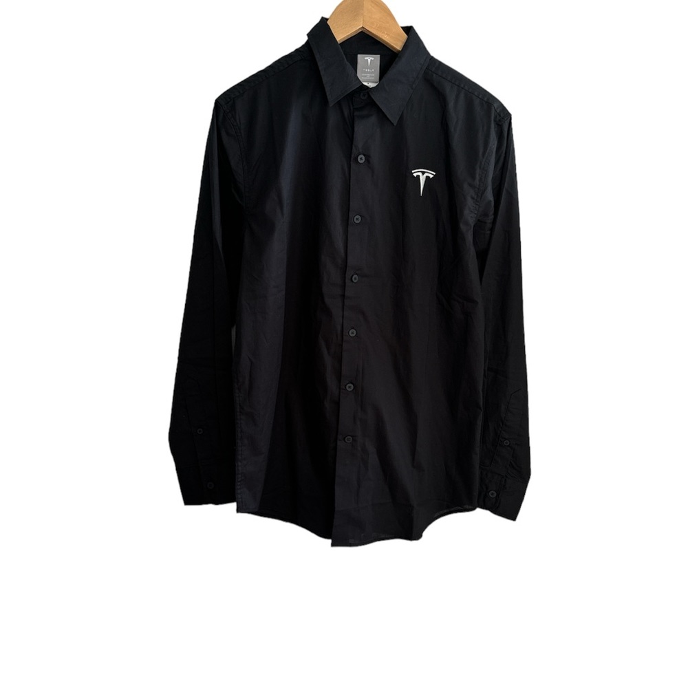 Tesla, NWOT Black Logo Long Sleeve Shirt, Size Medium